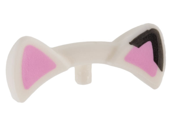 Friends Accessories Cat Ears with Bright Pink Auricles and Black Tip on Left Ear Pattern