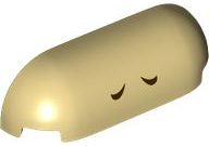 Slope, Curved 1 x 4 with Rounded Ends with Dark Brown Curved Lines Pattern (Super Mario Donkey Kong / Funky Kong Nostrils)