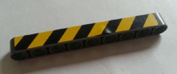 Technic, Liftarm Thick 1 x 9 with Black and Yellow Danger Stripes Pattern Model Left (Sticker) - Set 8285