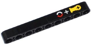 Technic, Liftarm Thick 1 x 9 with Red and White Arrows, Gray Cross and Yellow Technic Axle Connector Pattern (Sticker) - Set 42024