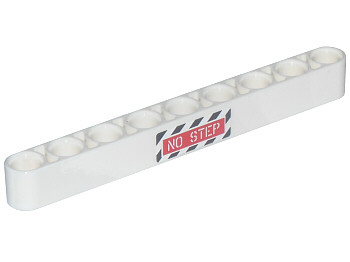 Technic, Liftarm Thick 1 x 9 with Black and White Danger Stripes and Red Sign with 'NO STEP' Pattern (Sticker) - Set 42025