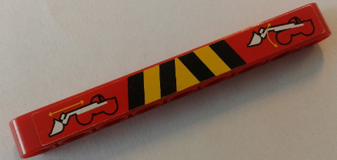 Technic, Liftarm Thick 1 x 9 with Arm Movement and Black and Yellow Danger Stripes Pattern (Sticker) - Set 8283