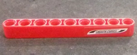 Technic, Liftarm Thick 1 x 9 with 'SMOOTH CURVES' Pattern Model Left Side (Sticker) - Set 42000