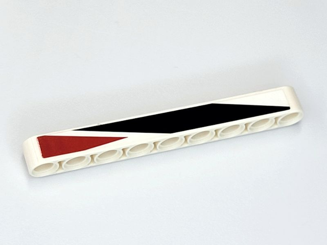 Technic, Liftarm Thick 1 x 9 with Dark Blue and Dark Red Angled Stripe Pattern Model Left Side (Sticker) - Set 42109