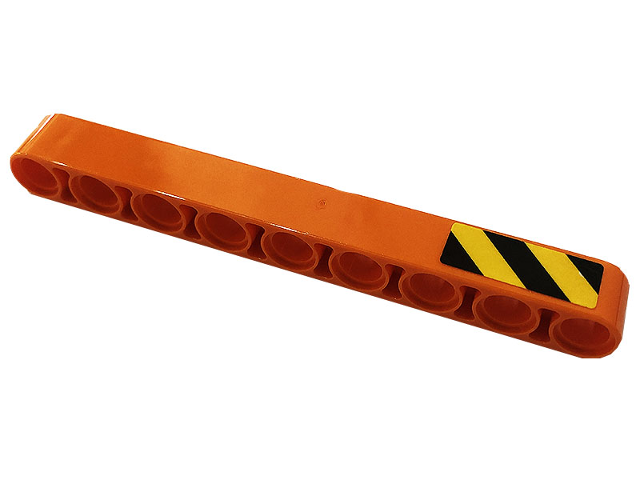 Technic, Liftarm Thick 1 x 9 with Black and Yellow Danger Stripes Pattern Side B (Sticker) - Set 42128
