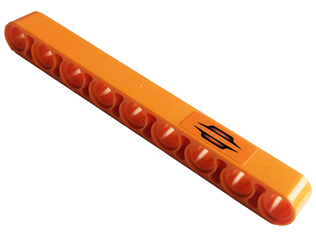 Technic, Liftarm Thick 1 x 9 with Black Door Handle Pattern Model Back (Sticker) - Set 42126