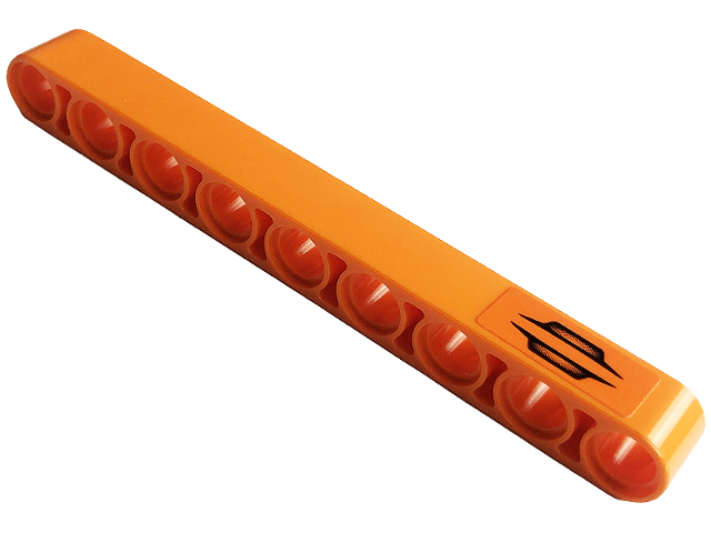 Technic, Liftarm Thick 1 x 9 with Black Door Handle Pattern Model Front (Sticker) - Set 42126