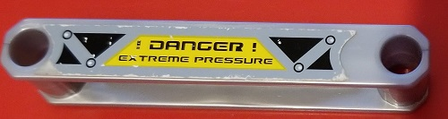 Duplo Digger Bucket Arm with 'DANGER EXTREME PRESSURE' Pattern on Both Sides (Stickers) - Set 7844