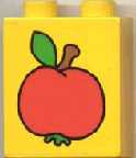 Duplo, Brick 1 x 2 x 2 with Apple Pattern