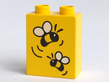 Duplo, Brick 1 x 2 x 2 with Two Bees Pattern