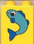 Duplo, Brick 1 x 2 x 2 with Fish Small Pattern