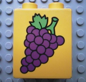 Duplo, Brick 1 x 2 x 2 with Grapes Pattern