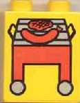 Duplo, Brick 1 x 2 x 2 with Red Grill and Hot Dog Pattern