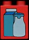 Duplo, Brick 1 x 2 x 2 with Carton and Bottle Pattern