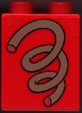 Duplo, Brick 1 x 2 x 2 with Coil Spring Pattern