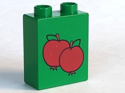 Duplo, Brick 1 x 2 x 2 with 2 Apples Pattern