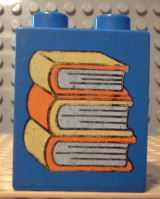 Duplo, Brick 1 x 2 x 2 with Three Books in a Stack Pattern