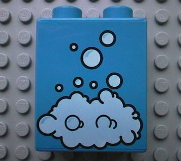Duplo, Brick 1 x 2 x 2 with Soap Bubble Pattern