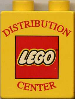 Duplo, Brick 1 x 2 x 2 with Distribution Center and LEGO Logo Pattern
