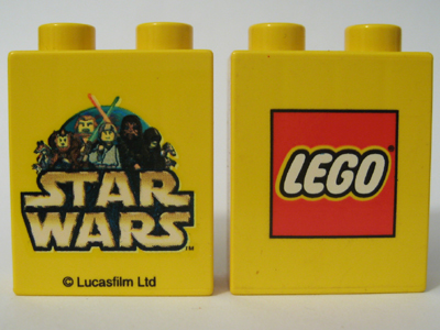 Duplo, Brick 1 x 2 x 2 with Star Wars and LEGO Logo Pattern