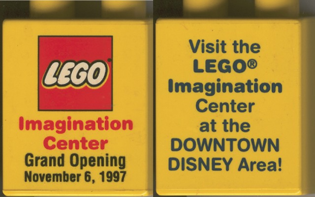 Duplo, Brick 1 x 2 x 2 with Imagination Center (Disney Orlando) Grand Opening Pattern