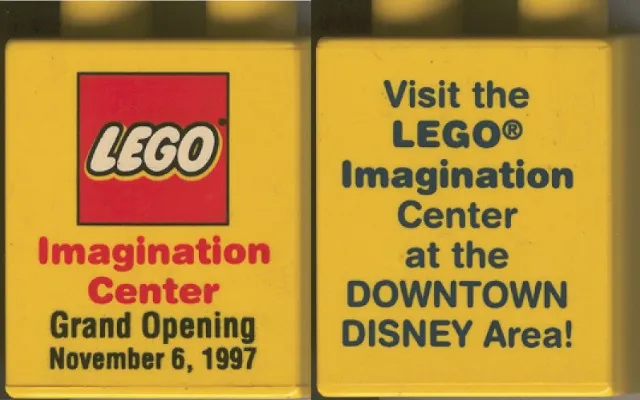 Duplo, Brick 1 x 2 x 2 with Imagination Center (Disney Orlando) Grand Opening Pattern
