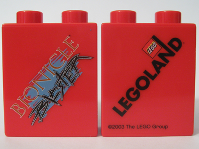 Duplo, Brick 1 x 2 x 2 with Bionicle Blaster Pattern