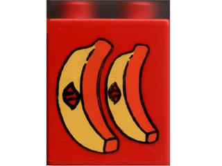Duplo, Brick 1 x 2 x 2 with Bananas with Stickers Pattern