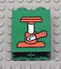 Duplo, Brick 1 x 2 x 2 with Car Jack Pattern