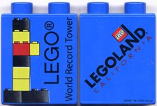 Duplo, Brick 1 x 2 x 2 with LEGO World Record Tower Pattern