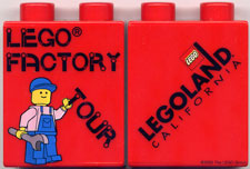 Duplo, Brick 1 x 2 x 2 with Factory Tour with Minifigure Holding Wrench Pattern