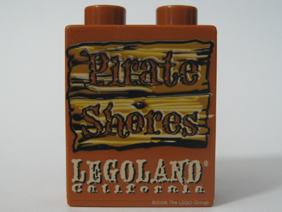 Duplo, Brick 1 x 2 x 2 with Pirate Shores Pattern