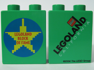 Duplo, Brick 1 x 2 x 2 with LEGOLAND Block of Fame Pattern