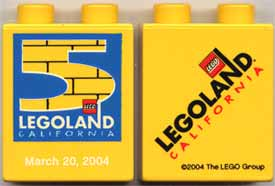 Duplo, Brick 1 x 2 x 2 with LEGOLAND California 5th Birthday Pattern