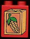 Duplo, Brick 1 x 2 x 2 with Corn Label on Box Pattern