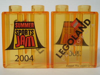 Duplo, Brick 1 x 2 x 2 with Sports Jam Summer 2004 Pattern