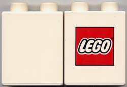 Duplo, Brick 1 x 2 x 2 with LEGO Logo Small Pattern