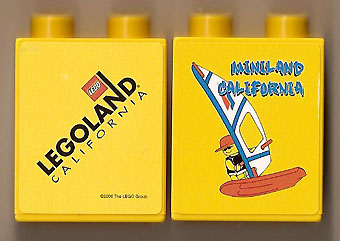 Duplo, Brick 1 x 2 x 2 with Miniland California Pattern (Stickered)