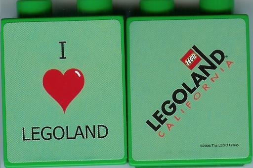 Duplo, Brick 1 x 2 x 2 with I Love LEGOLAND 2006 Pattern (Stickered)