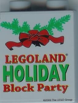 Duplo, Brick 1 x 2 x 2 with Holiday Block Party 2006 Pattern