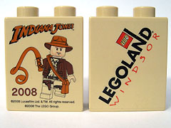 Duplo, Brick 1 x 2 x 2 with Indiana Jones LEGOLAND Windsor Pattern