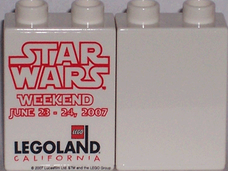 Duplo, Brick 1 x 2 x 2 with Star Wars Weekend 2007 Pattern