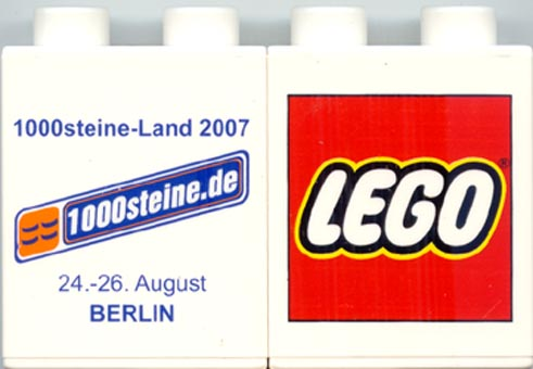 Duplo, Brick 1 x 2 x 2 with 1000steine-Land 2007 August 24-26 Berlin Pattern