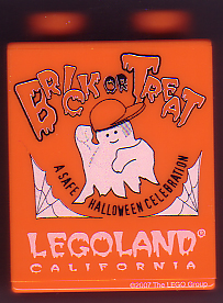 Duplo, Brick 1 x 2 x 2 with Halloween 2007 Brick or Treat Safe Halloween Pattern