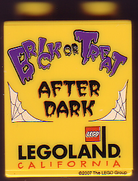 Duplo, Brick 1 x 2 x 2 with Halloween 2007 Brick or Treat After Dark Pattern