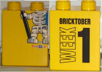 Duplo, Brick 1 x 2 x 2 with Toys "R" Us Bricktober Week 1 Pattern