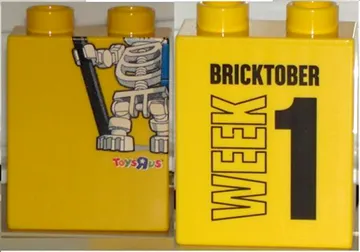 Duplo, Brick 1 x 2 x 2 with Toys "R" Us Bricktober Week 1 Pattern