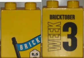 Duplo, Brick 1 x 2 x 2 with Toys "R" Us Bricktober Week 3 Pattern