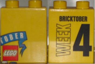 Duplo, Brick 1 x 2 x 2 with Toys "R" Us Bricktober Week 4 Pattern