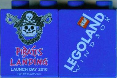 Duplo, Brick 1 x 2 x 2 with Pirates Landing Launch Day 2010 LEGOLAND Windsor Pattern